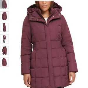 Cole Haan down hooded puffer jacket, purple
